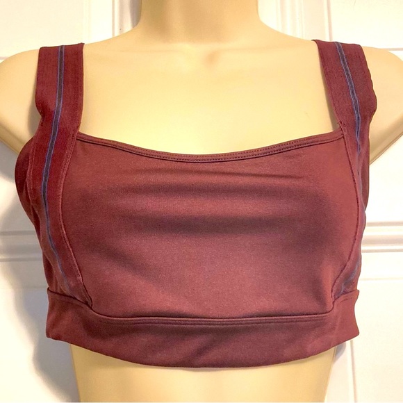Joy Lab Sport Bra Purple Burgandy Blue Stripes Women's Medium - Picture 1 of 12